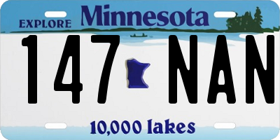 MN license plate 147NAN