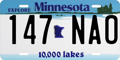 MN license plate 147NAO
