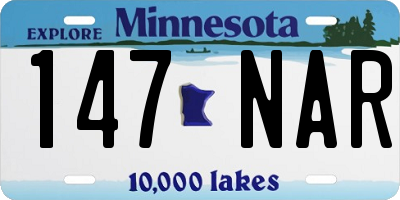 MN license plate 147NAR