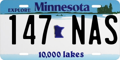 MN license plate 147NAS