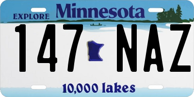 MN license plate 147NAZ