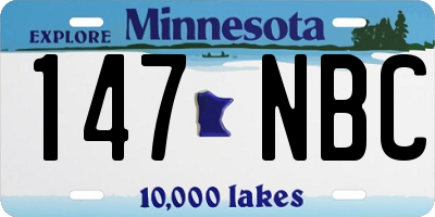 MN license plate 147NBC