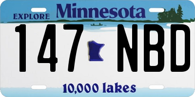 MN license plate 147NBD
