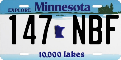 MN license plate 147NBF