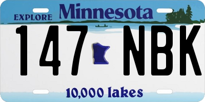 MN license plate 147NBK