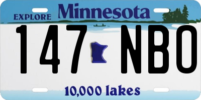 MN license plate 147NBO