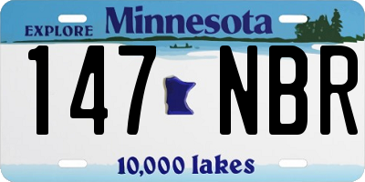 MN license plate 147NBR