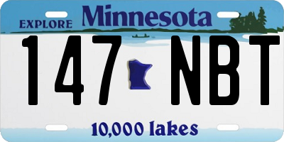 MN license plate 147NBT