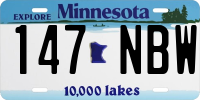 MN license plate 147NBW