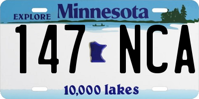 MN license plate 147NCA
