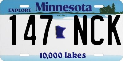 MN license plate 147NCK