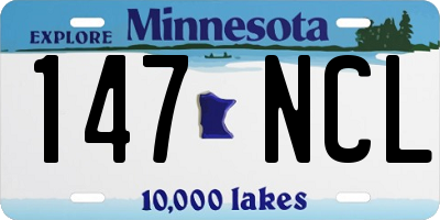 MN license plate 147NCL