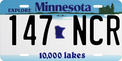 MN license plate 147NCR