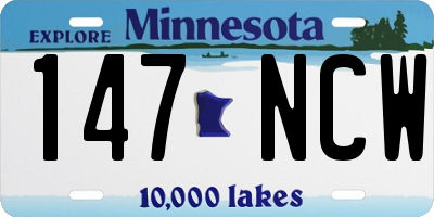 MN license plate 147NCW
