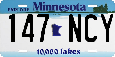 MN license plate 147NCY