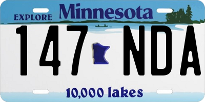 MN license plate 147NDA