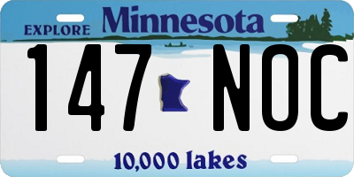 MN license plate 147NOC