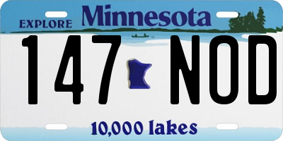 MN license plate 147NOD