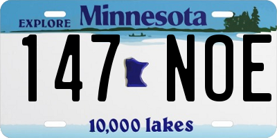 MN license plate 147NOE