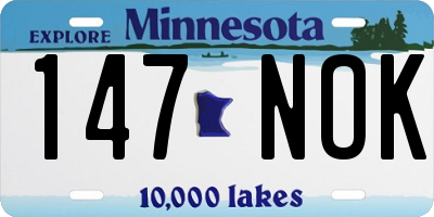 MN license plate 147NOK