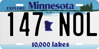MN license plate 147NOL