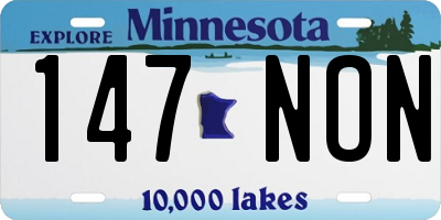 MN license plate 147NON