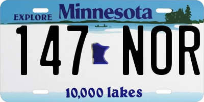 MN license plate 147NOR