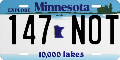 MN license plate 147NOT