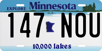 MN license plate 147NOU