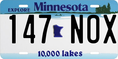 MN license plate 147NOX