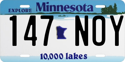 MN license plate 147NOY