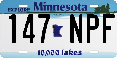 MN license plate 147NPF