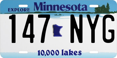 MN license plate 147NYG