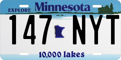 MN license plate 147NYT