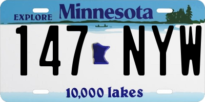 MN license plate 147NYW