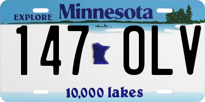 MN license plate 147OLV