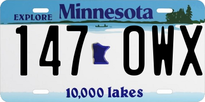 MN license plate 147OWX