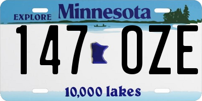 MN license plate 147OZE