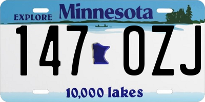 MN license plate 147OZJ