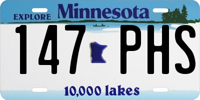 MN license plate 147PHS