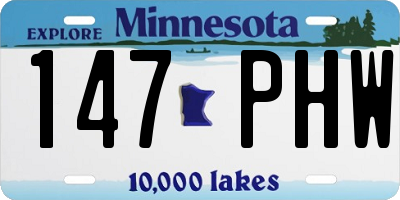 MN license plate 147PHW