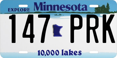 MN license plate 147PRK