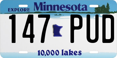 MN license plate 147PUD