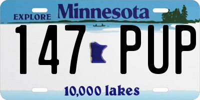 MN license plate 147PUP