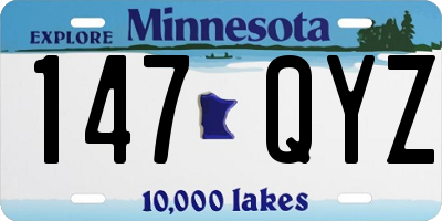 MN license plate 147QYZ