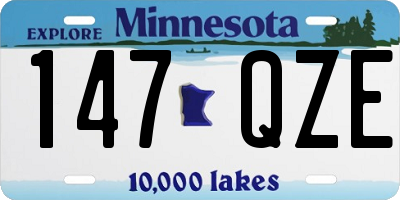 MN license plate 147QZE