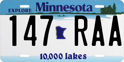 MN license plate 147RAA