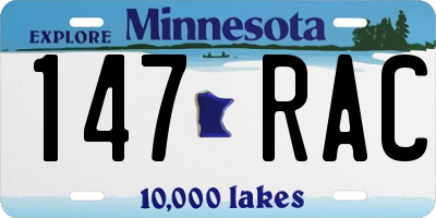 MN license plate 147RAC
