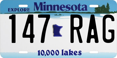 MN license plate 147RAG