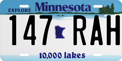 MN license plate 147RAH